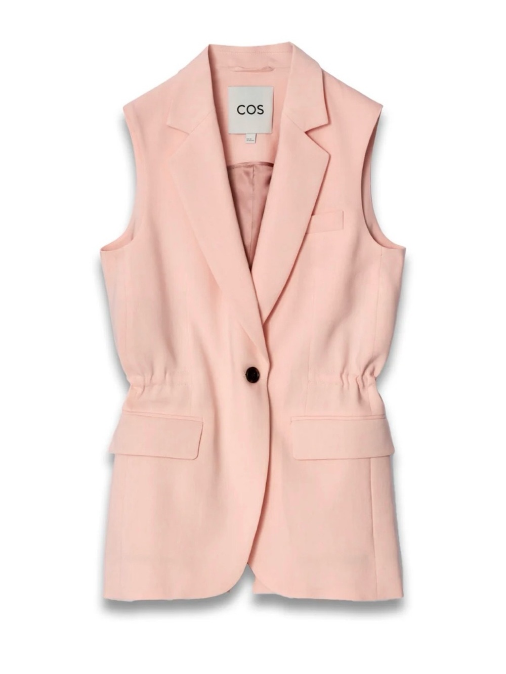 COS Slim Linen Waistcoat/Vest in Pink Size 10. NWT